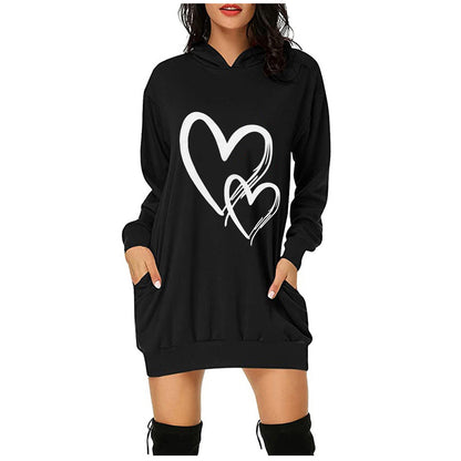 Robe à capuche pour femmes avec poches pratiques et inscription tendance Chic und Stil