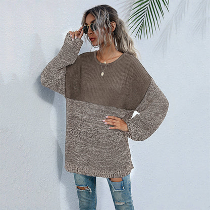 Pull en tricot confortable pour femmes avec un design moderne de blocs de couleur Chic und Stil