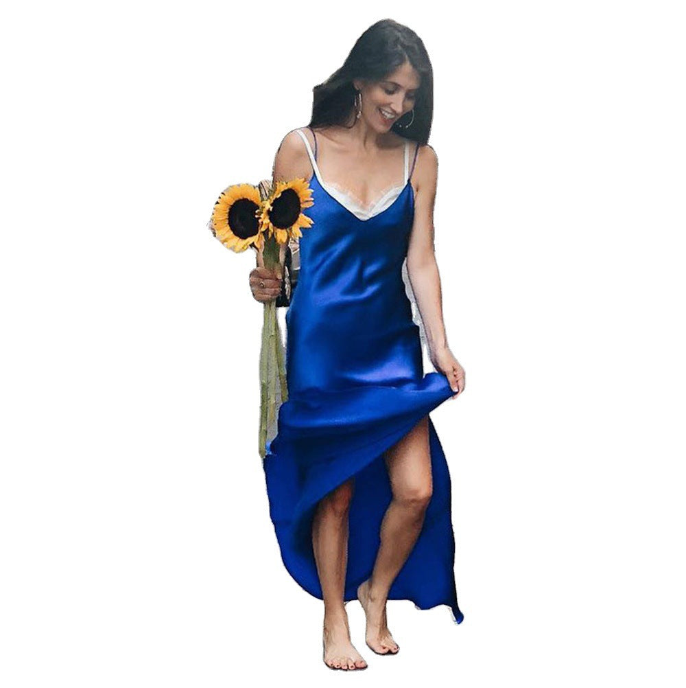 Robe maxi élégante pour femmes avec de fines bretelles spaghetti et une coupe fluide Chic und Stil