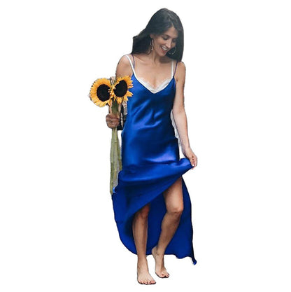 Robe maxi élégante pour femmes avec de fines bretelles spaghetti et une coupe fluide Chic und Stil