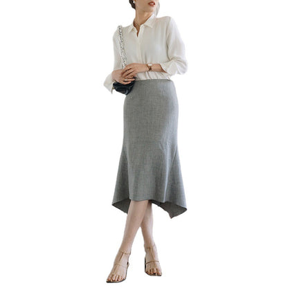 Asymmetrical elegant midi skirt for women Chic and Style