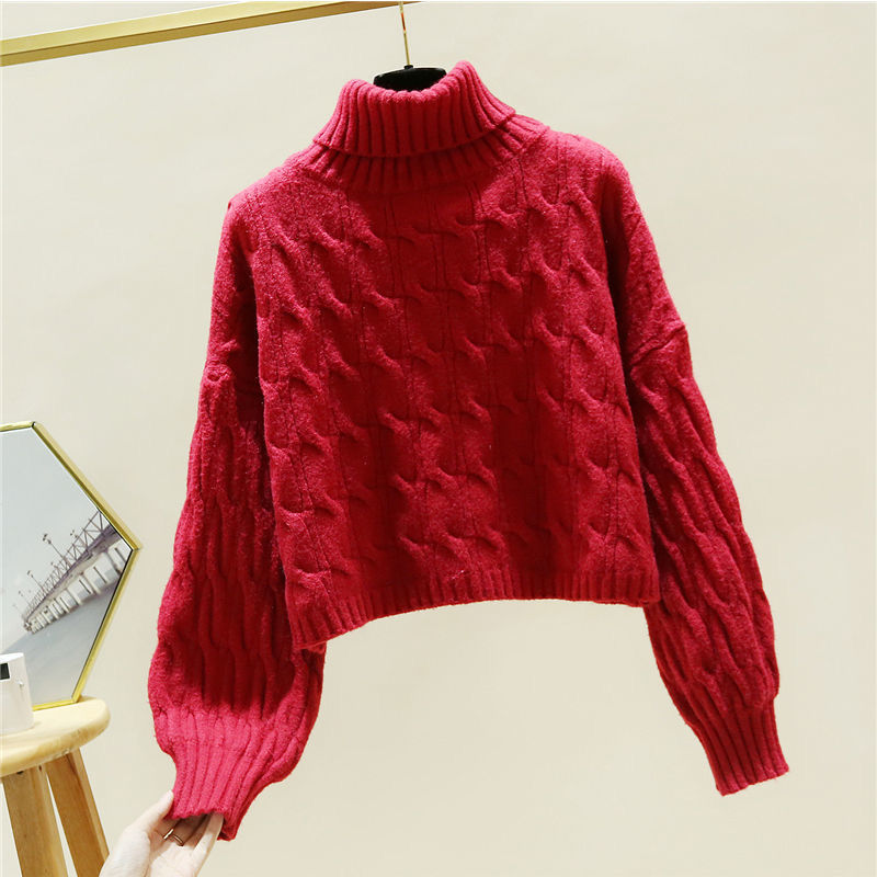 Pull en grosse maille douillette pour femmes avec col montant et motif en torsades Chic und Stil