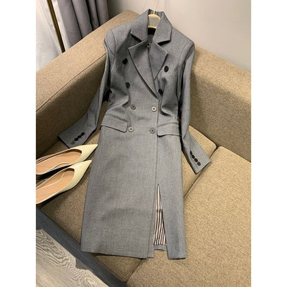 Robe blazer maxi double boutonnage pour femme Chic und Stil