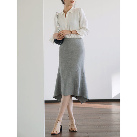 Asymmetrical elegant midi skirt for women Chic and Style