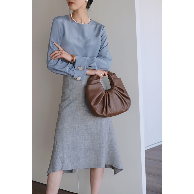 Asymmetrical elegant midi skirt for women Chic and Style