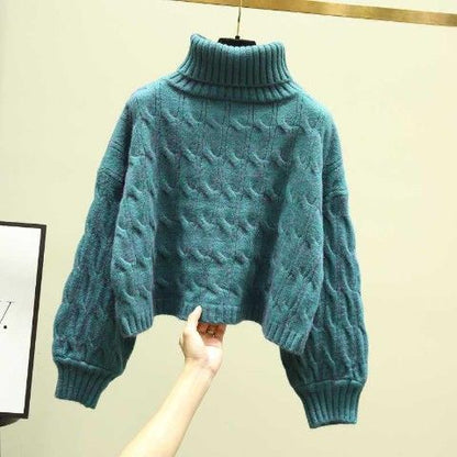 Pull en grosse maille douillette pour femmes avec col montant et motif en torsades Chic und Stil