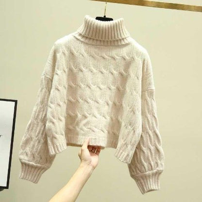 Pull en grosse maille douillette pour femmes avec col montant et motif en torsades Chic und Stil