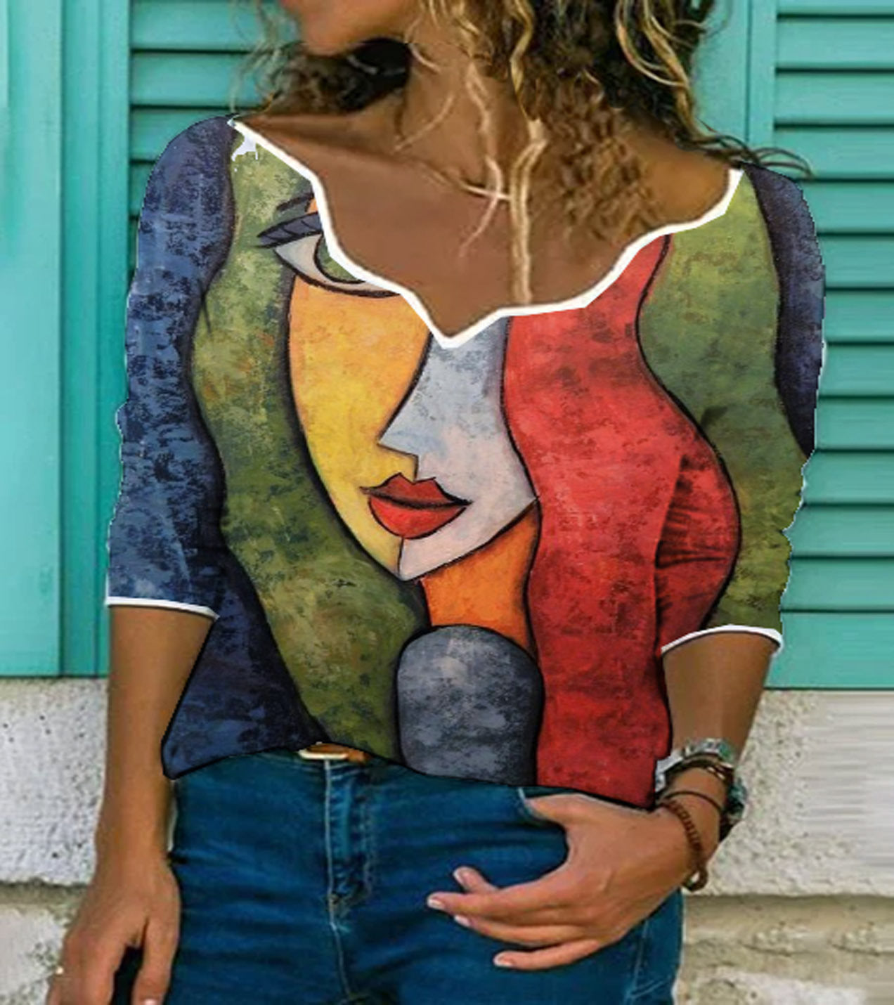 Dames Haut artistique avec design unique Chic und Stil