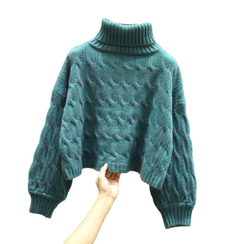 Pull en grosse maille douillette pour femmes avec col montant et motif en torsades Chic und Stil