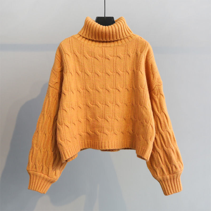 Pull en grosse maille douillette pour femmes avec col montant et motif en torsades Chic und Stil