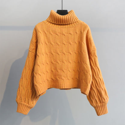 Pull en grosse maille douillette pour femmes avec col montant et motif en torsades Chic und Stil