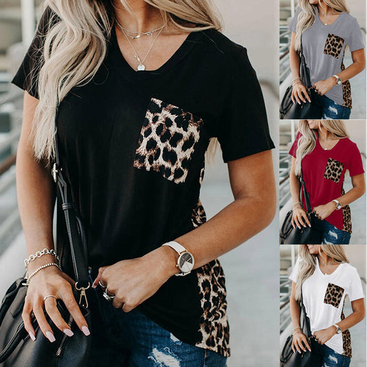 T-shirt femme à col en V avec élément motif animal Chic und Stil