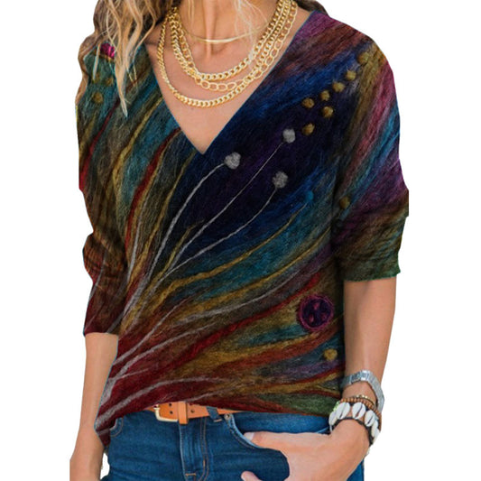 Blouse en viscose pour femmes avec motif créatif Chic und Stil