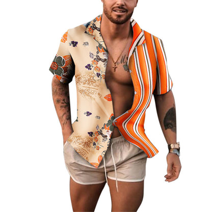 T-shirt de loisirs à manches courtes pour hommes avec impression maritime Chic und Stil