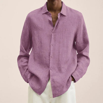 Chic und Stil | Chemise en lin à manches longues pour hommes