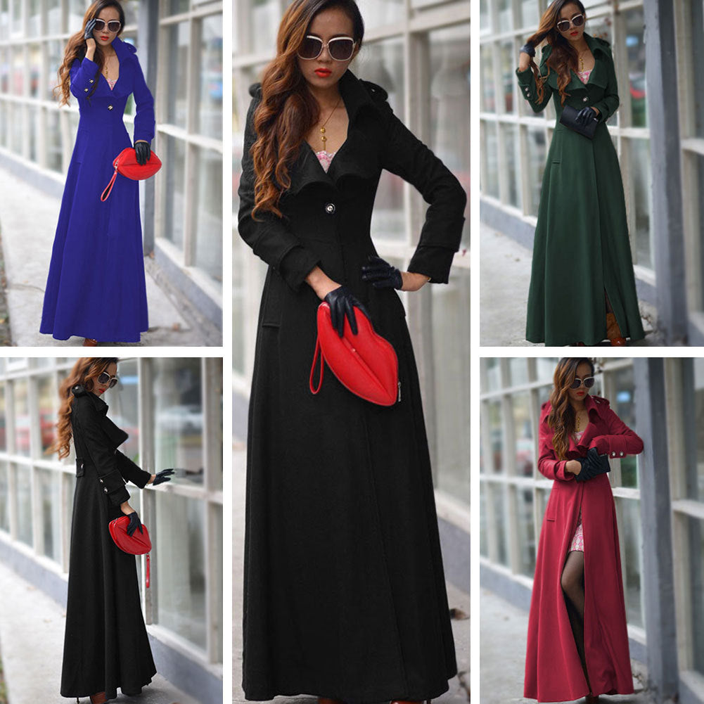 Dames Élégant Robe Maxi avec coupe ajustée et poches pratiques Chic und Stil