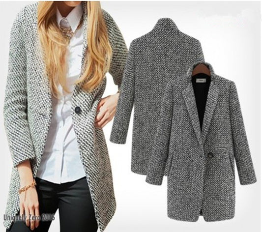 Dames Élégant Blazer avec design structuré et accents à la mode Chic und Stil