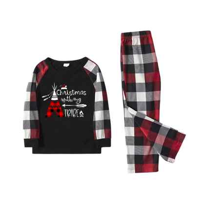 Chic und Stil | "Christmas With My Clan" Pattern Ⅱ - Red&Black&White Matching Checkered Pajama Pants