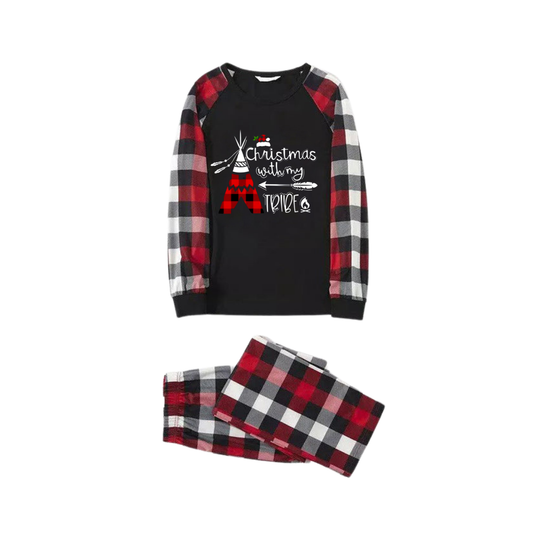 Chic und Stil | "Christmas With My Clan" Pattern Ⅱ - Red&Black&White Matching Checkered Pajama Pants