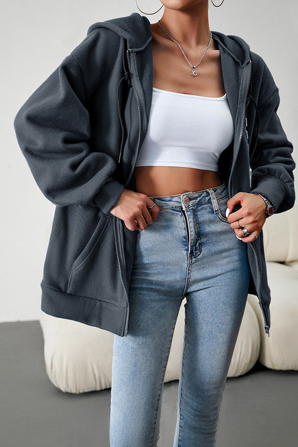 Chic und Stil | Casual pullover cardigan with hood