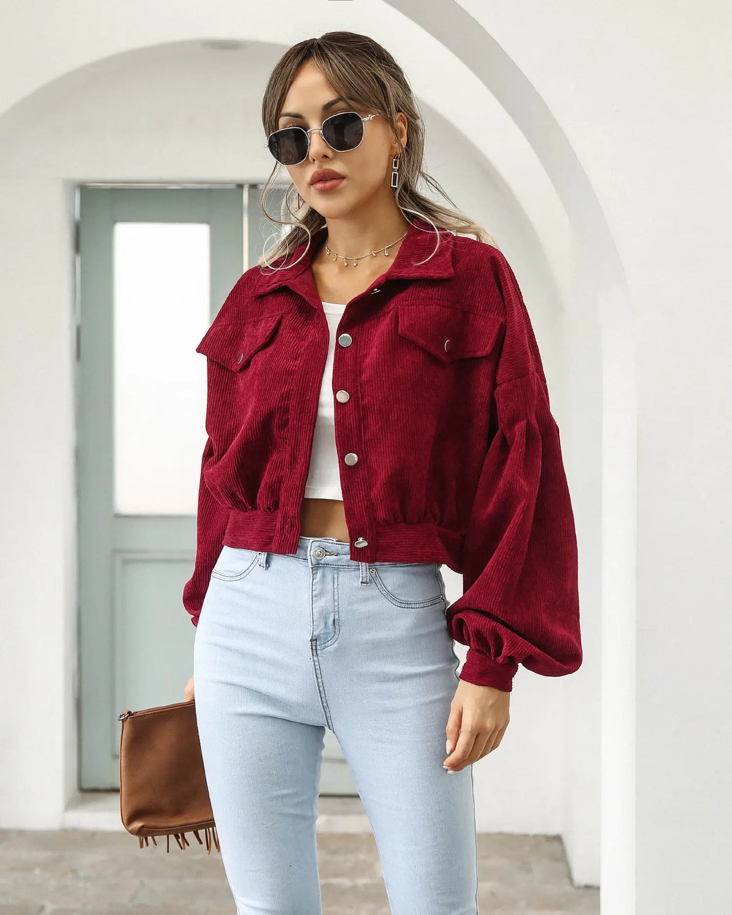 Veste courte à revers pour  femme - ChicUndStil