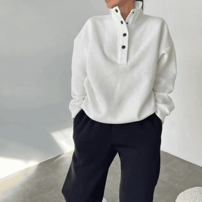 Chic und Stil | High collar and snap buttons separate pants women's tracksuit