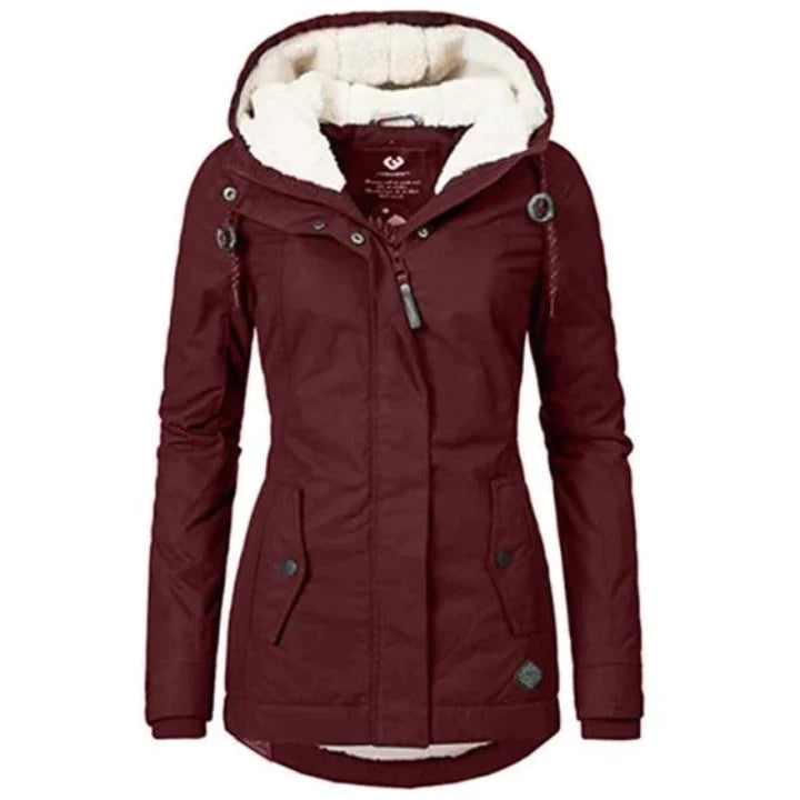 Chic und Stil - Manteau d'hiver doublé avec capuche imperméable pour femmes