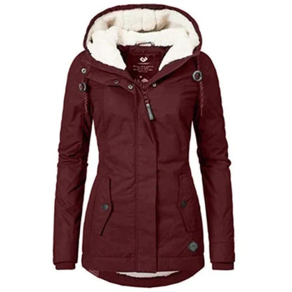 Chic und Stil - Manteau d'hiver doublé avec capuche imperméable pour femmes