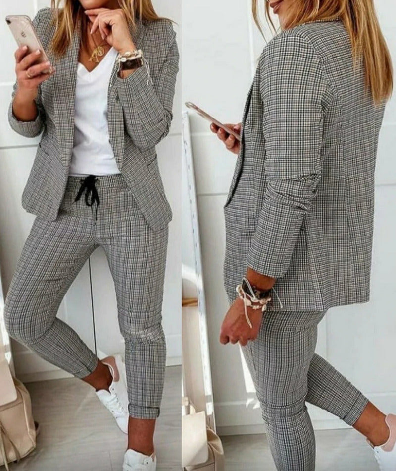Chic und Stil | Suit Set Modern Two-Piece with Wide Pants Tailored Blazer