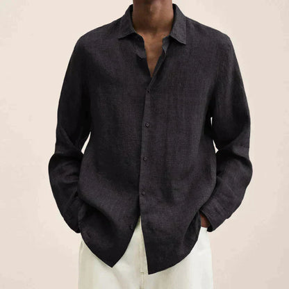 Chic und Stil | Chemise en lin à manches longues pour hommes