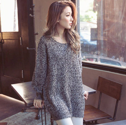 Pull en grosse maille pour femmes avec coupe décontractée et col rond plongeant Chic und Stil