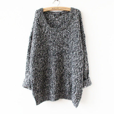 Pull en grosse maille pour femmes avec silhouette ouverte et grand col rond Chic und Stil