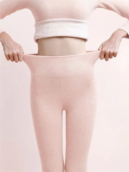 Chic und Stil | Women's winter fleece pants - Warm shaping effect leggings
