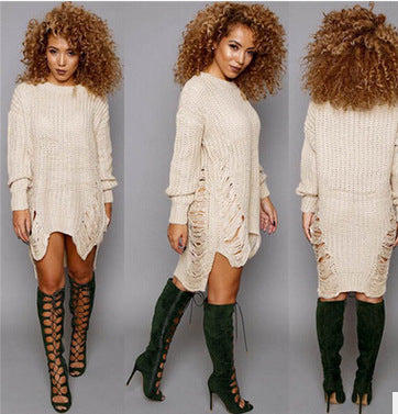 Robe en tricot pour femmes avec découpe raffinée et coupe décontractée Chic und Stil
