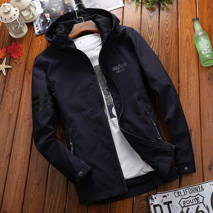 Functional sports jacket for men with adjustable hood and breathable mesh inserts Chic and Style