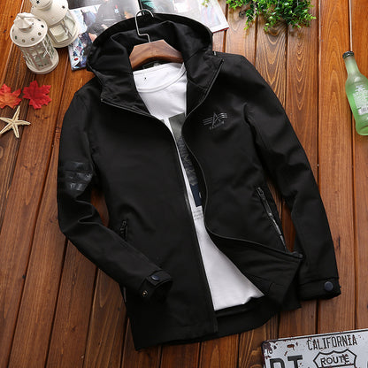 Functional sports jacket for men with adjustable hood and breathable mesh inserts Chic and Style