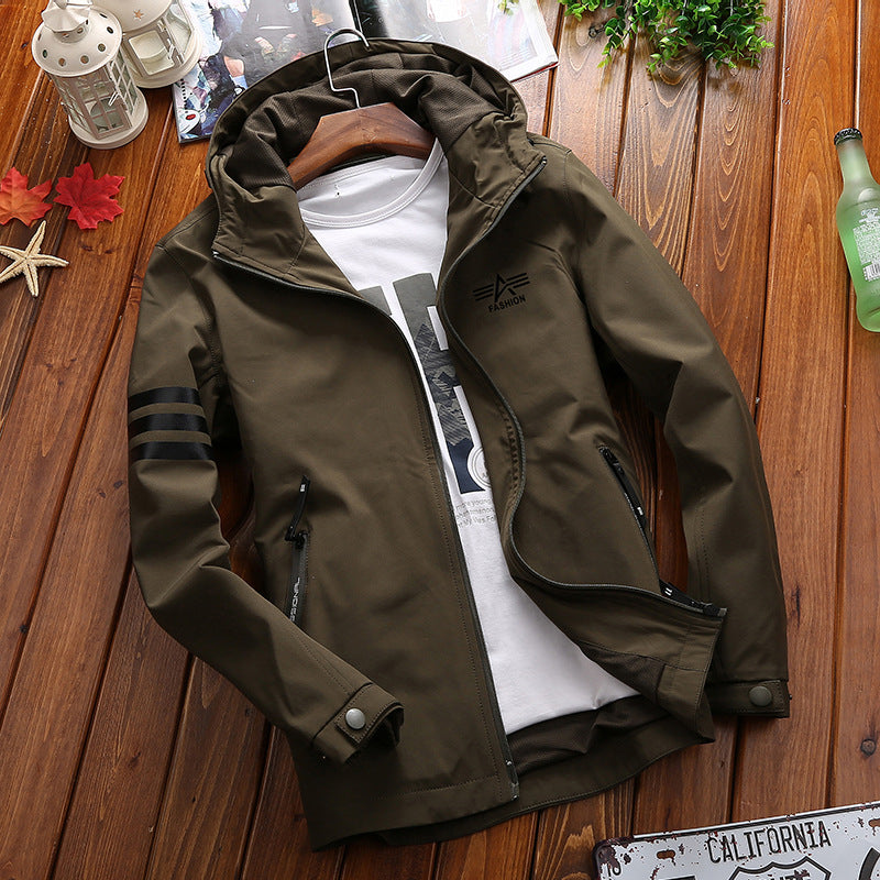 Functional sports jacket for men with adjustable hood and breathable mesh inserts Chic and Style