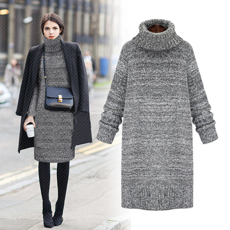 Robe tricot femme avec col haut et coupe décontractée Chic und Stil