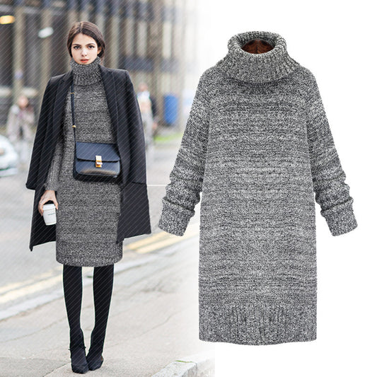 Robe tricot femme avec col haut et coupe décontractée Chic und Stil