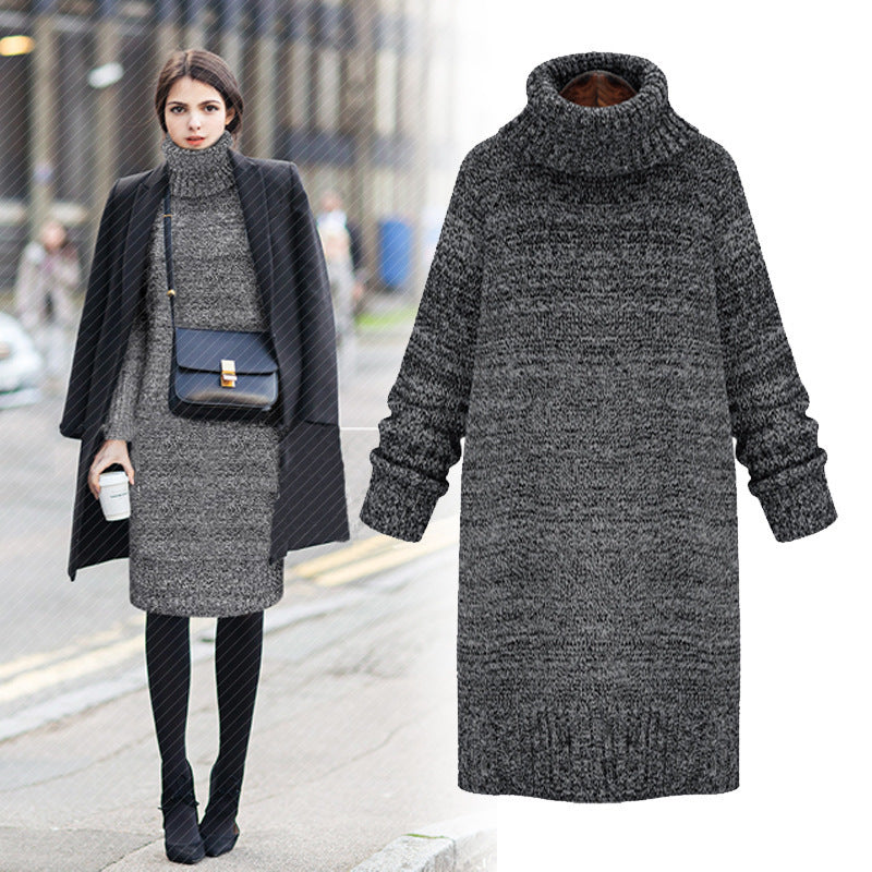 Robe tricot femme avec col haut et coupe décontractée Chic und Stil