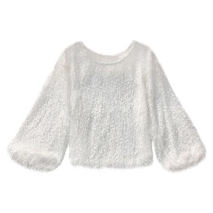 Chic and Stil | Round neck teddy sweater