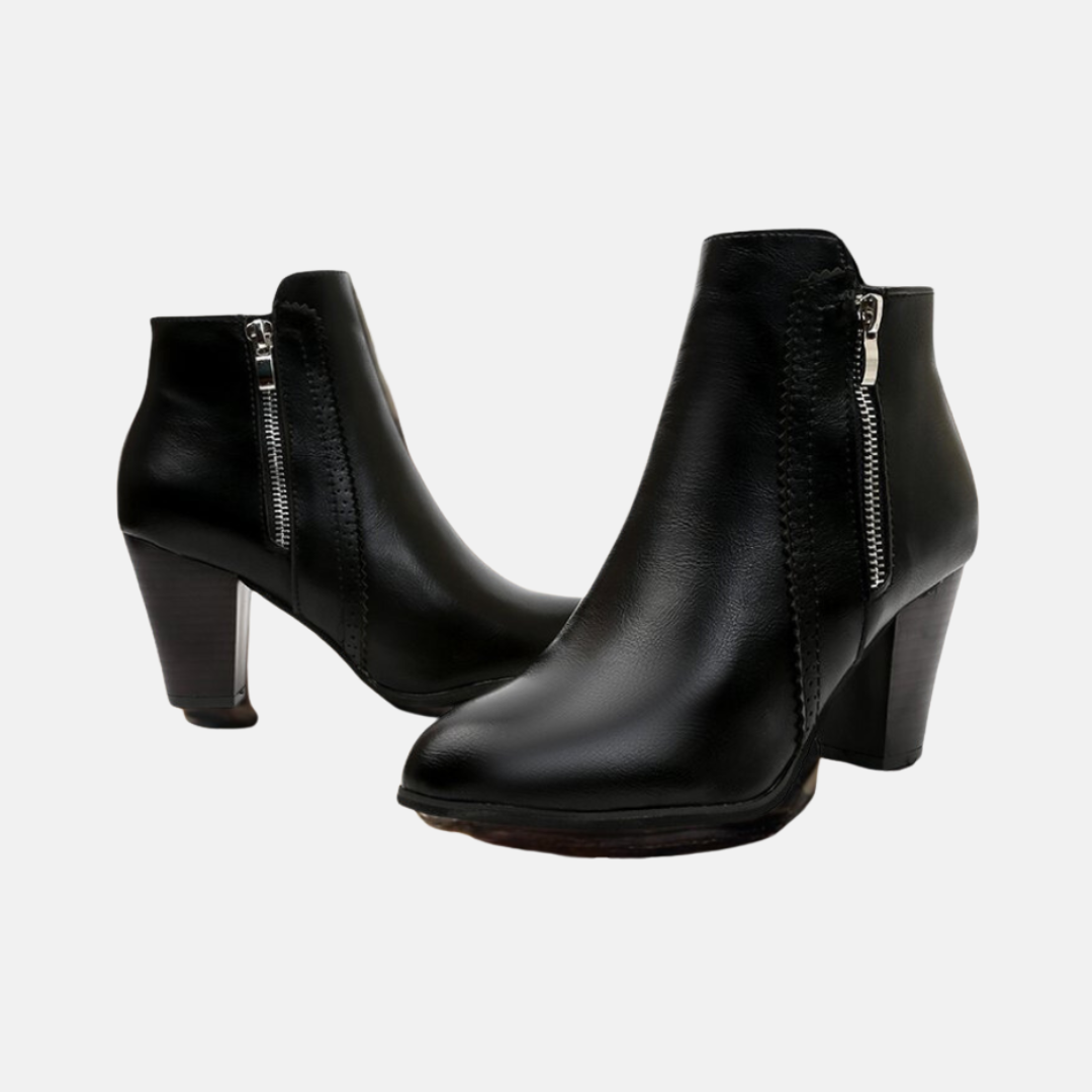 Chic und Stil | Ankle boots - Faux leather - Almond shape - Zipper on the inside