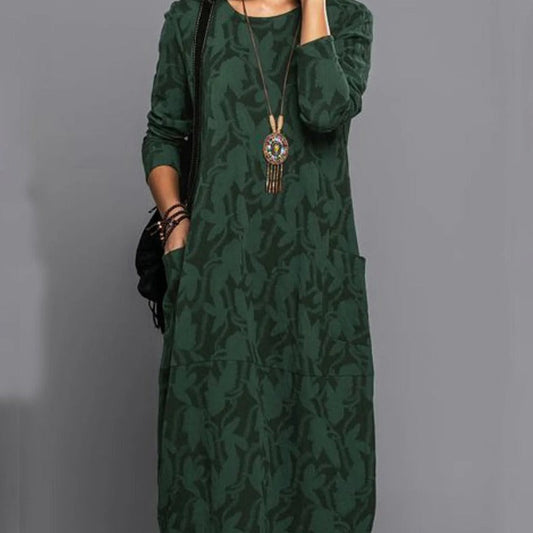 Chic und Stil - Robe à manches longues avec poches et impression