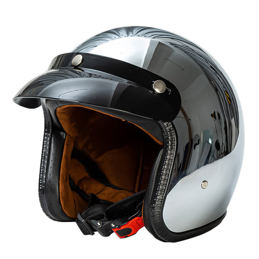 Casque Rétro Argent - Approuvé DOT et ECE - ChicUndStil