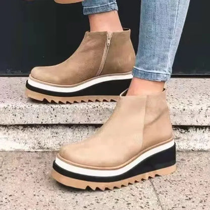 Beige Orthopädische Lederstiefel