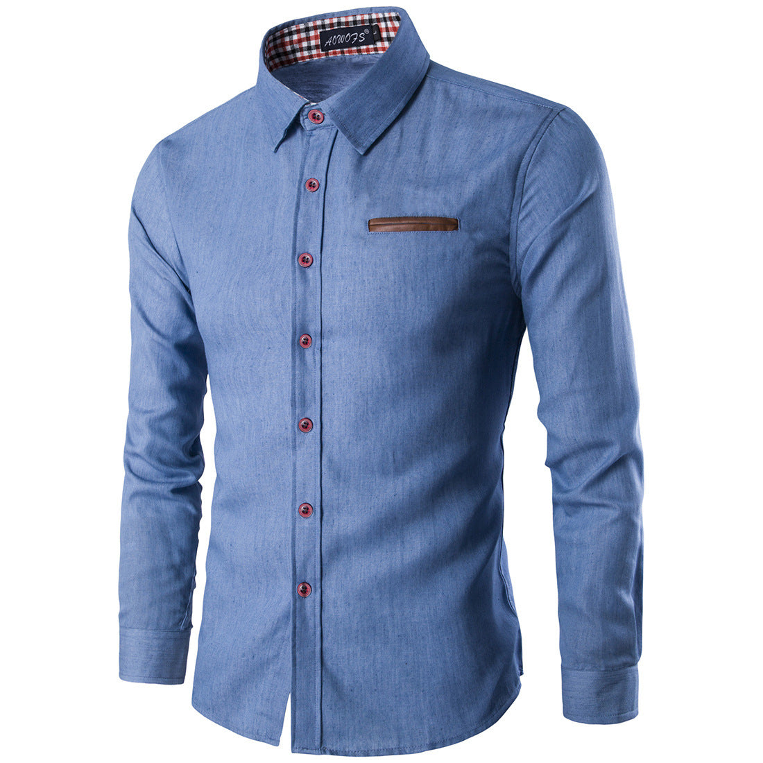 Chemise en denim moderne pour hommes avec col élégant et poche poitrine pratique Chic und Stil