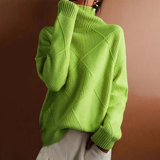 Chic und Stil | Solid Color Classic Knit Sweater for Women