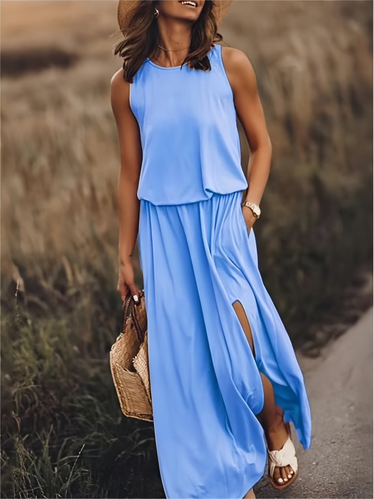 Chic und Stil | Simple Boho Maxi Dress Made of Modal in Various Colors