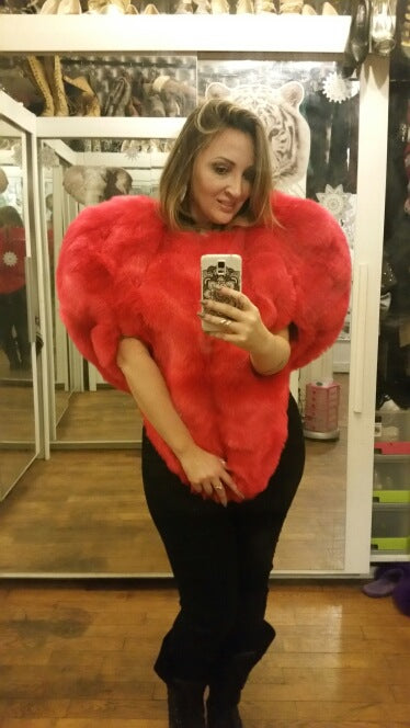 Dames Blouse en fourrure synthétique extravagante Chic und Stil