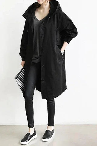 Chic und Stil | Oversized Hoodie Windbreaker Rain Jacket
